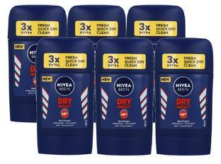 Nivea Men Deostick Dry Impact Voordeelverpakking 6x50ML