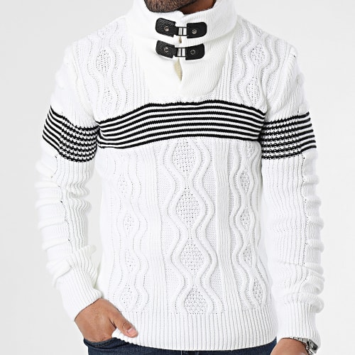 Pull Col Amplified Blanc