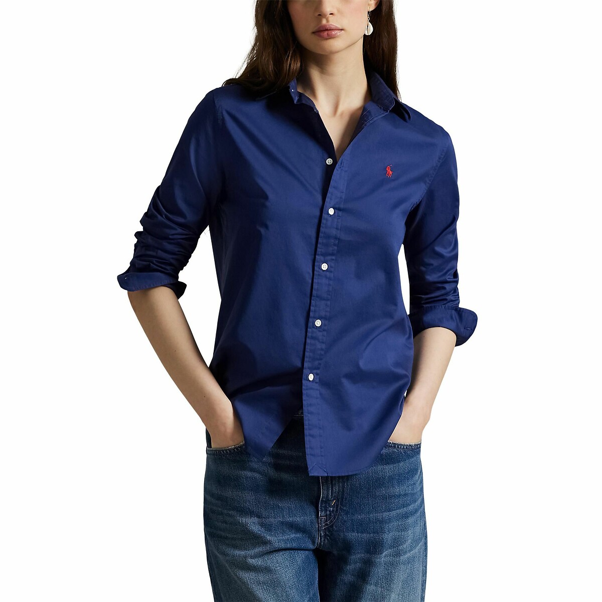 POLO RALPH LAUREN<br>Camisa reta de algodão