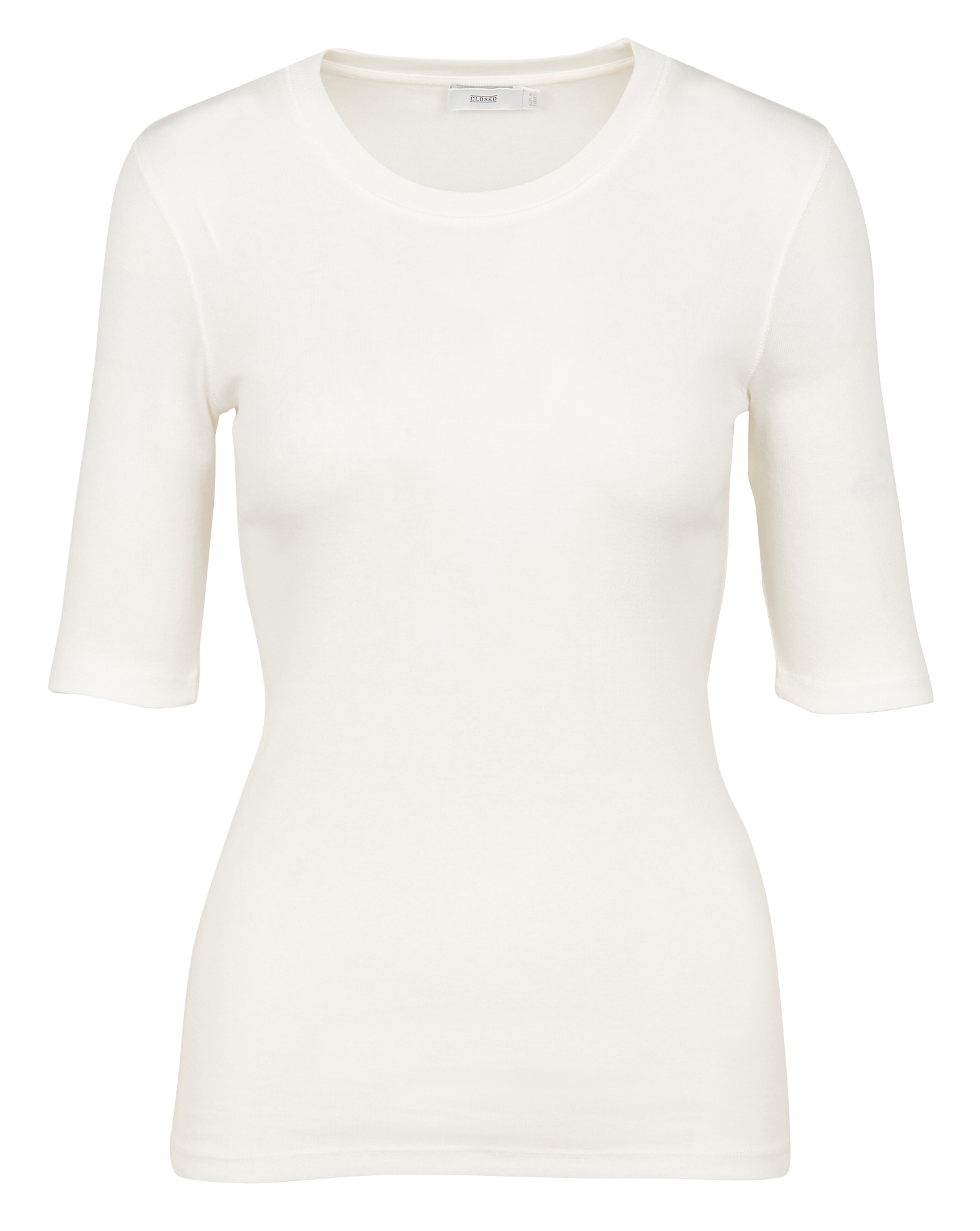 Tee-shirt col rond en coton mélangé | Beige