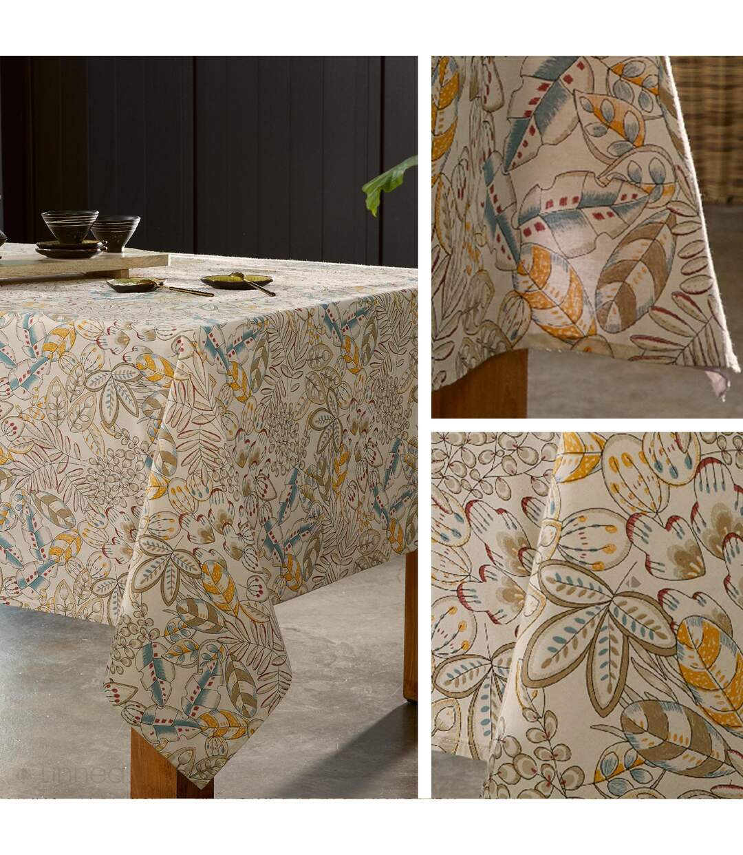 Nappe rectangle 160x350 cm KIM écru Naturel coton +