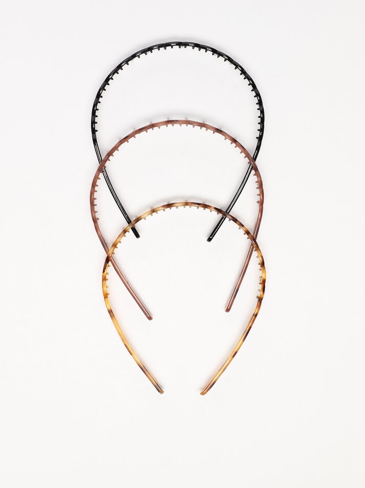 Conjunto de 3 faixas de cabelo combinadas - Cores variadas