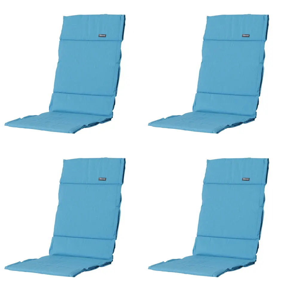 Madison - Tuinkussen Fiber Deluxe Panama aqua - Ca. 125x50 cm - Set van 4