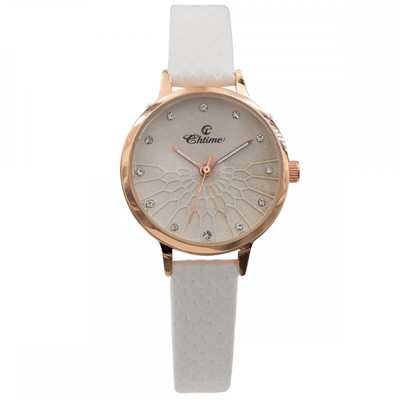 Montre Femme CHTIME bracelet Cuir Blanc