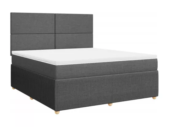 Sommier à lattes de lit avec matelas Gris foncé 180x200cm Tissu