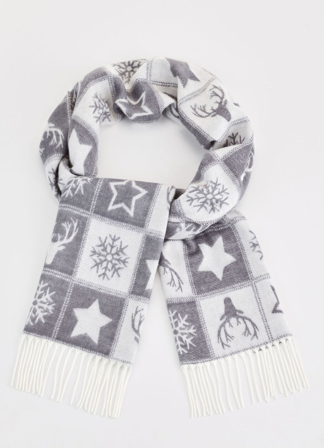 Schal mit winterlichen Motiven