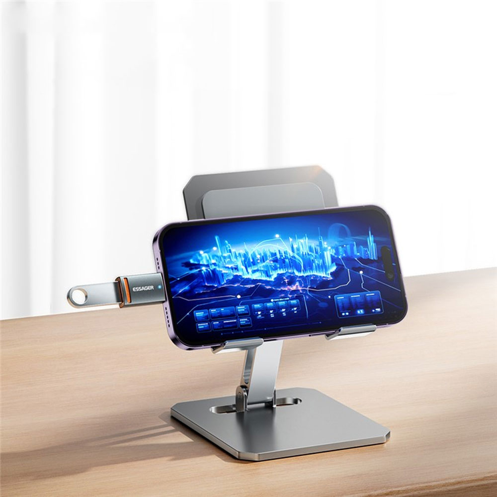 OTG Aluminium USB A 3.0 auf USB C Adapter bis zu 5 Gbit/s - Dunkelgrau (Space Grau)