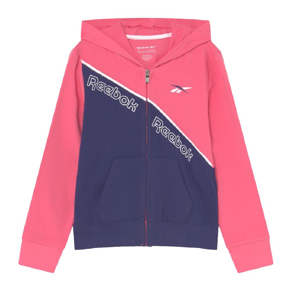 Reebok Sweat zippé Marine/Rose Fille Reebok Diagonal