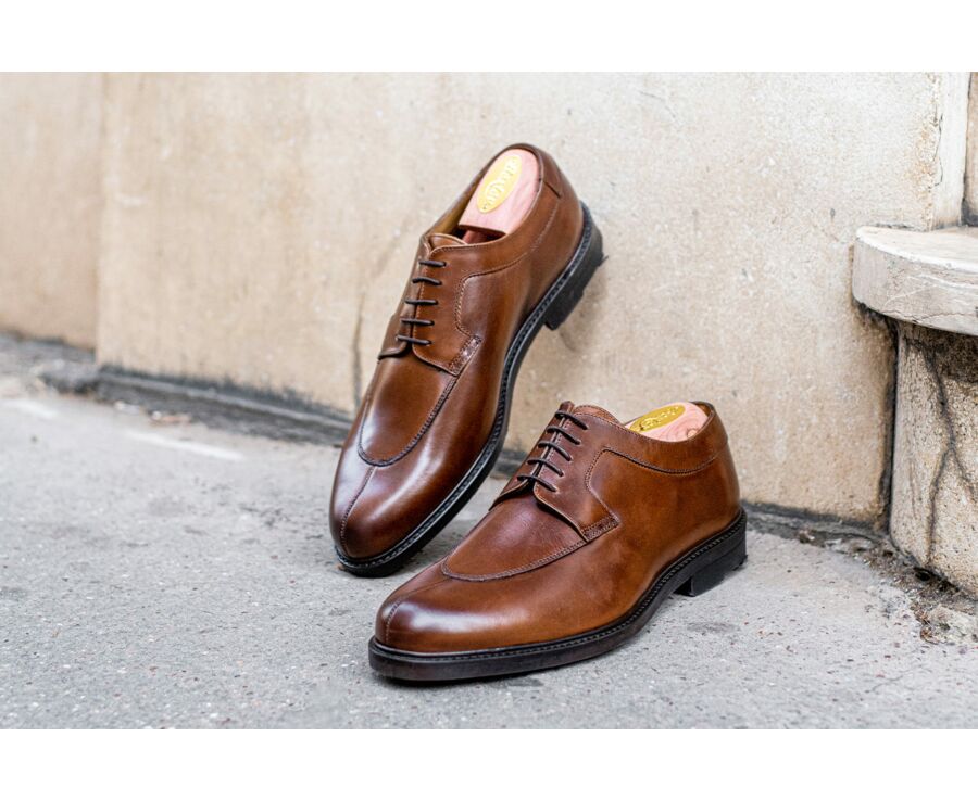 Derbies homme Cognac semelle gomme - KENT GOMME COUNTRY