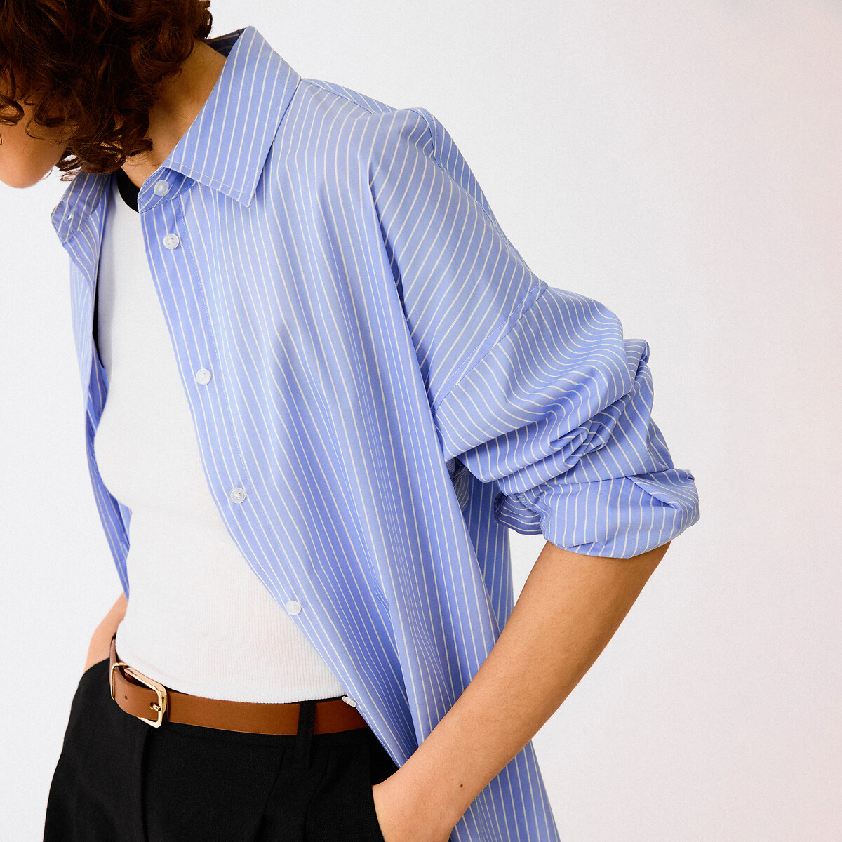 COLEÇÕES LA REDOUTE<br>Camisa listrada folgada, modelo exclusivo APOLLINE