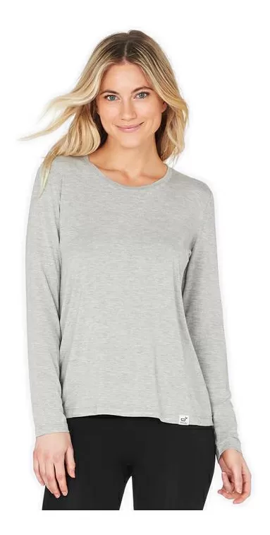 Boody Women's Long Sleeve Round Neck T-Shirt, grå
