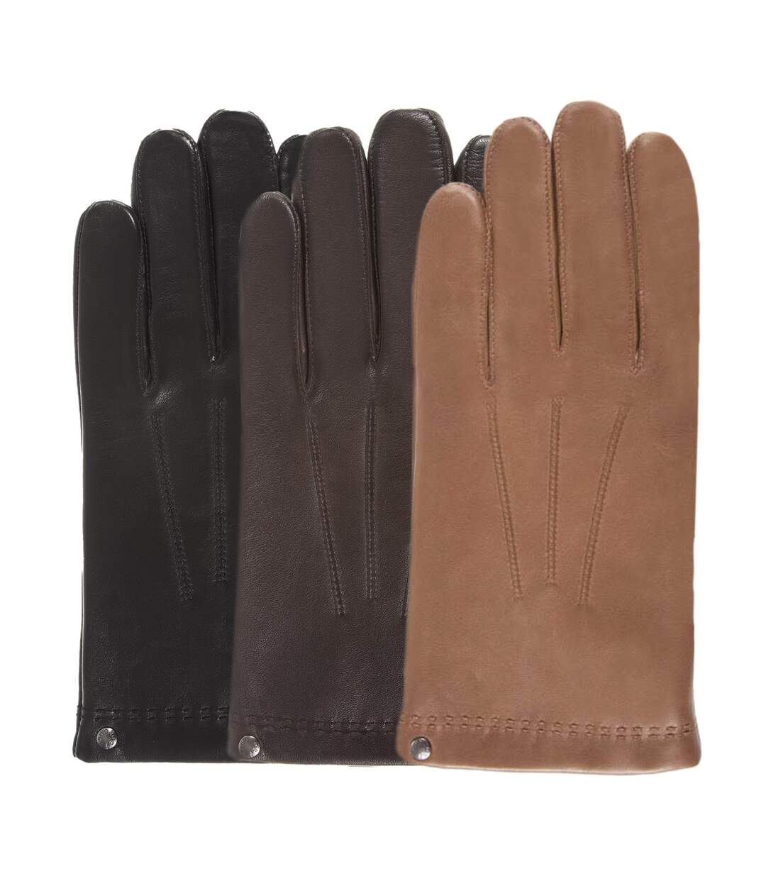 Isotoner Gants homme cuir d'agneau - doublés cachemire et soie