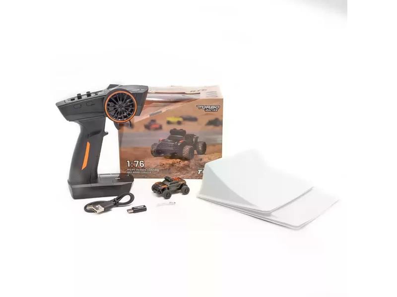 Turbo Racing Micro Monster Truck TC-01, Schwarz, RTR, 1:76 Vollwertiges RC-Auto im micro Format