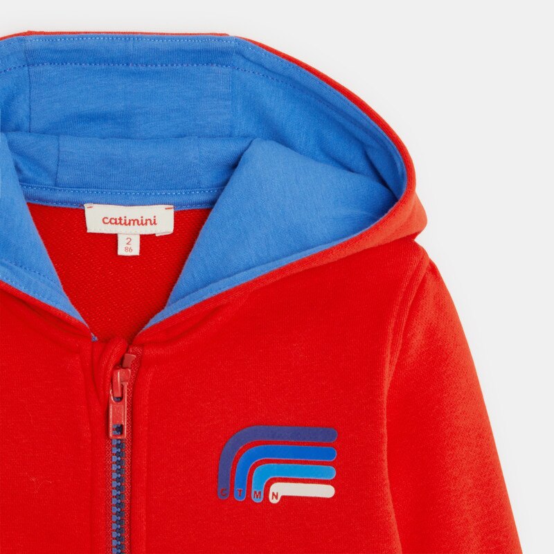 Cardigan bébé garçon rouge en coton recyclé Catimini Rouge