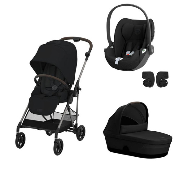 Poussette TRIO Melio 4 Taupe Nacelle Magic Black Cloud T Sepia Black - CYBEX