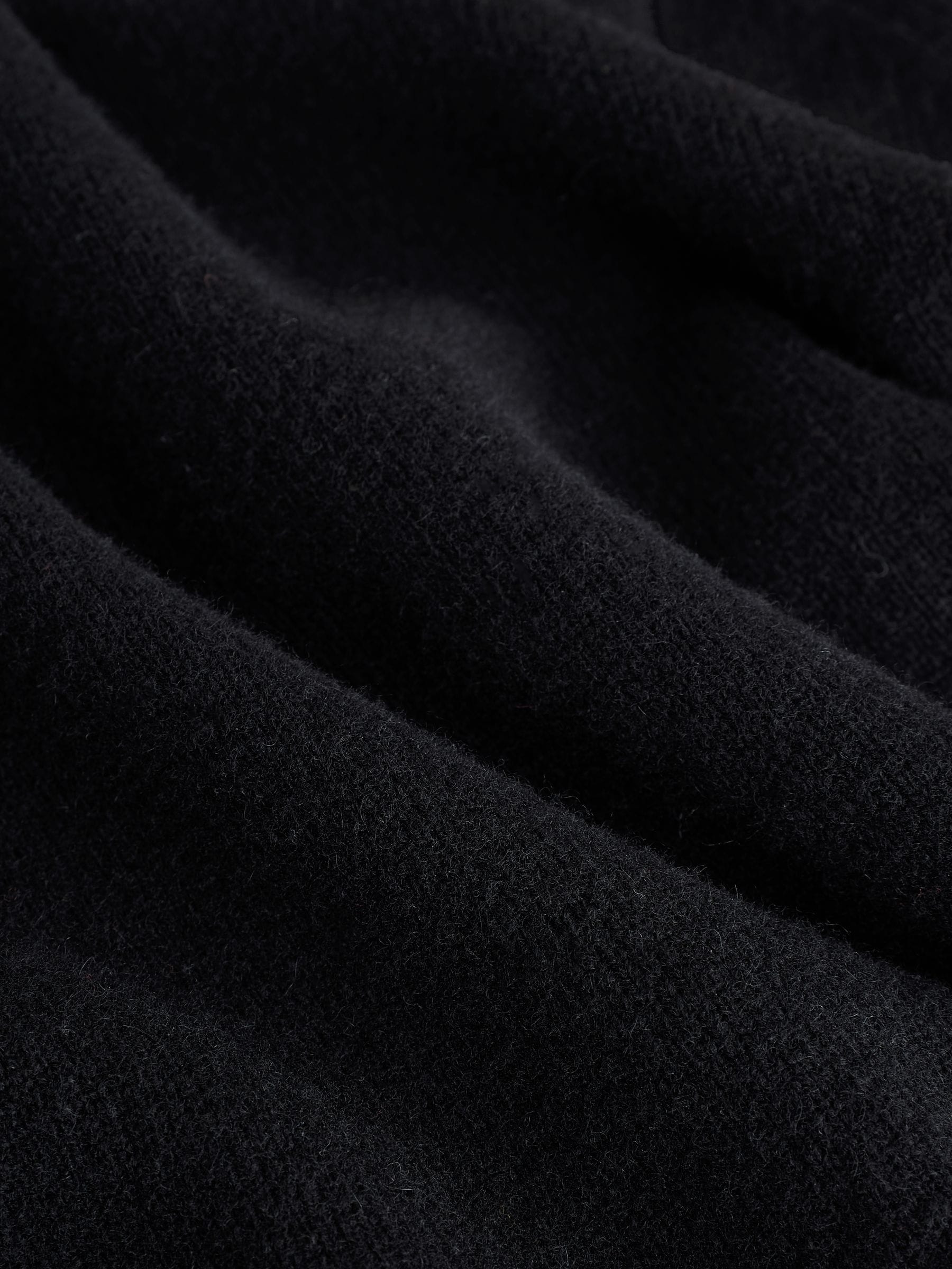 Zwart - Effen - Regular-fit Signature trui van 100% merinowol met ronde hals