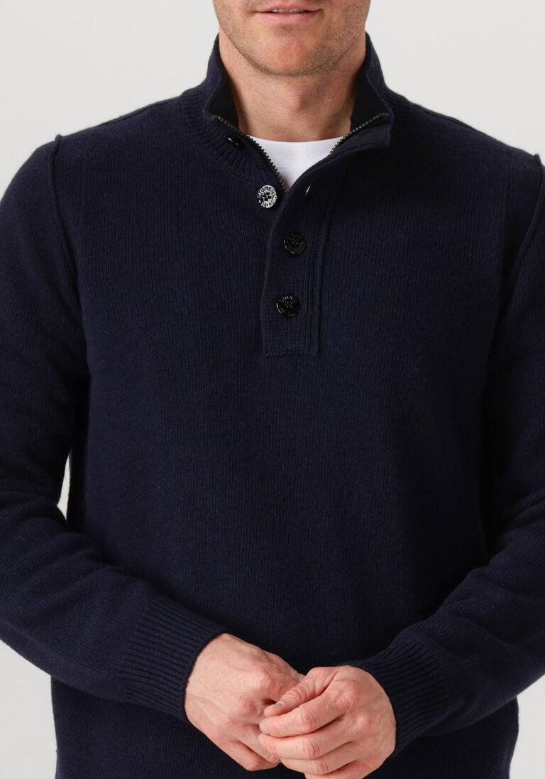 donkerblauwe stone island trui ls polo