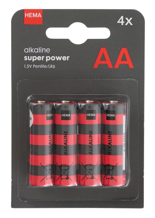 4 piles alcalines AA super power