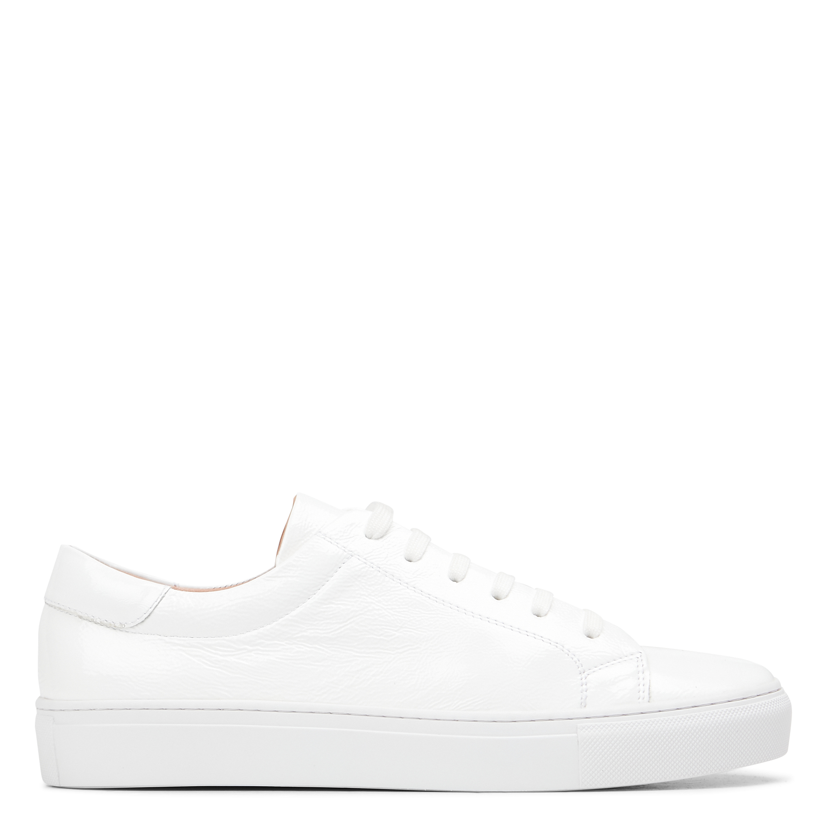 LESTER - Baskets basses en cuir verni | Blanc