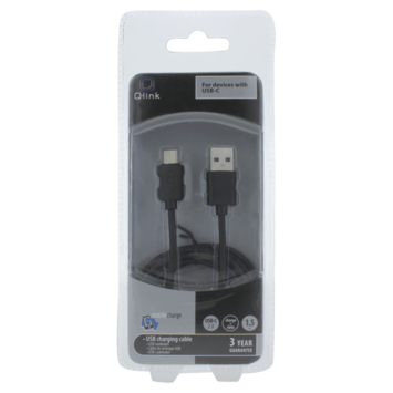 Q-link datakabel 2.0 USB-A MA type-C 1.5 meter zwart