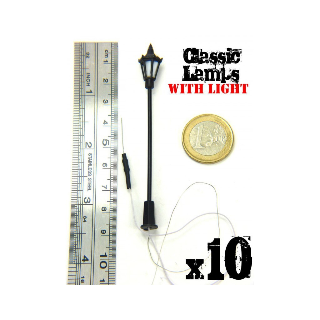 10x Lampadaires classiques avec LED