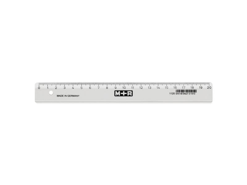 M R Lineal Skala 20 cm Kunststoff-Flachlineal mit Tuschkante