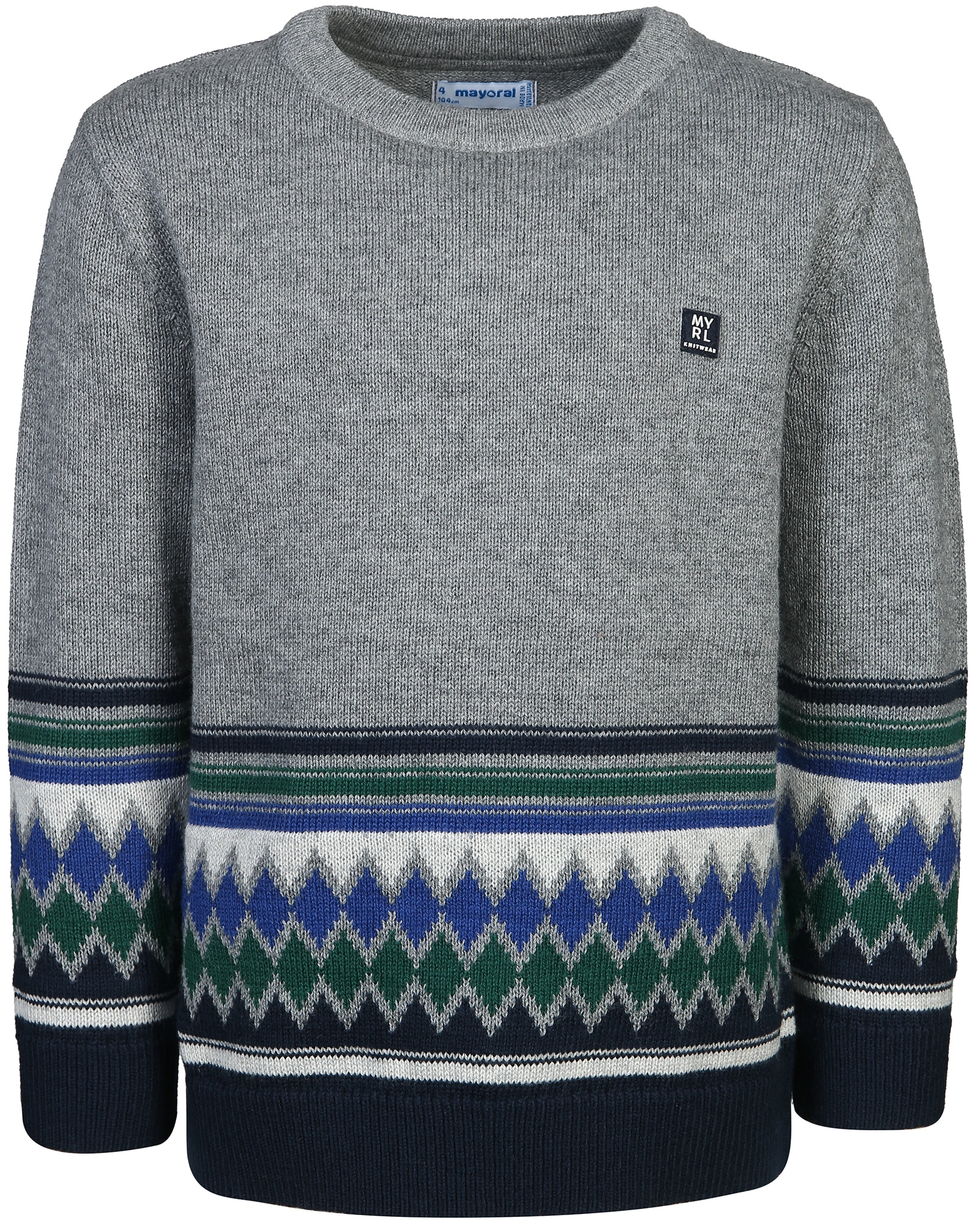 Strickpullover PATTERN in grau meliert