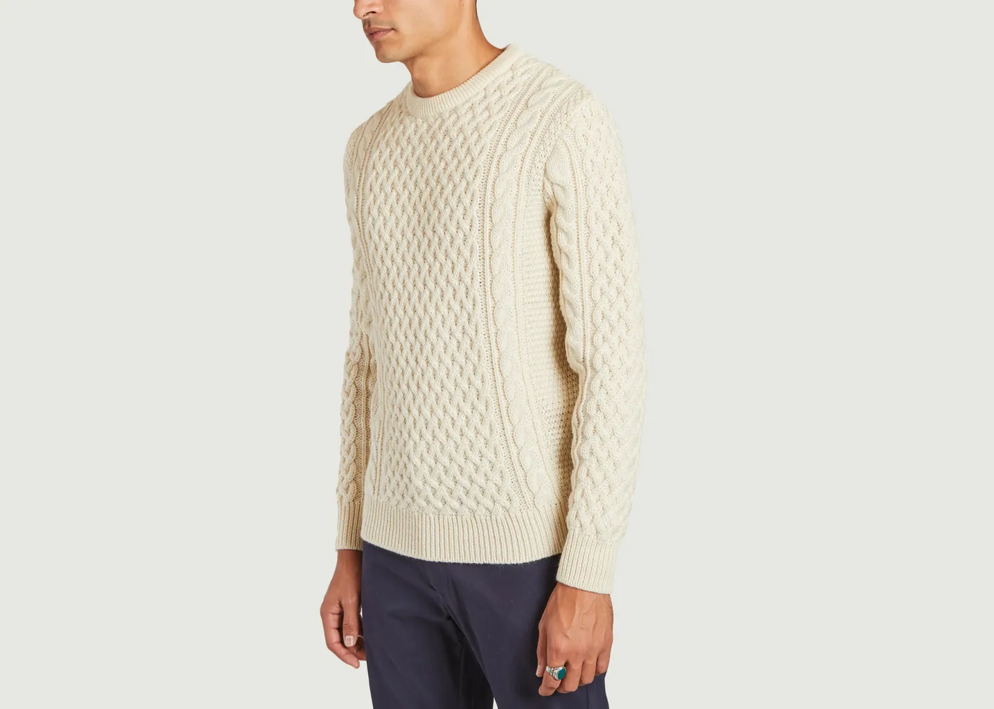 Pull torsadé en laine mérinos Sunspel