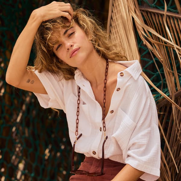 Chemise ROXY COASTAL PALM W SNOW WHITE