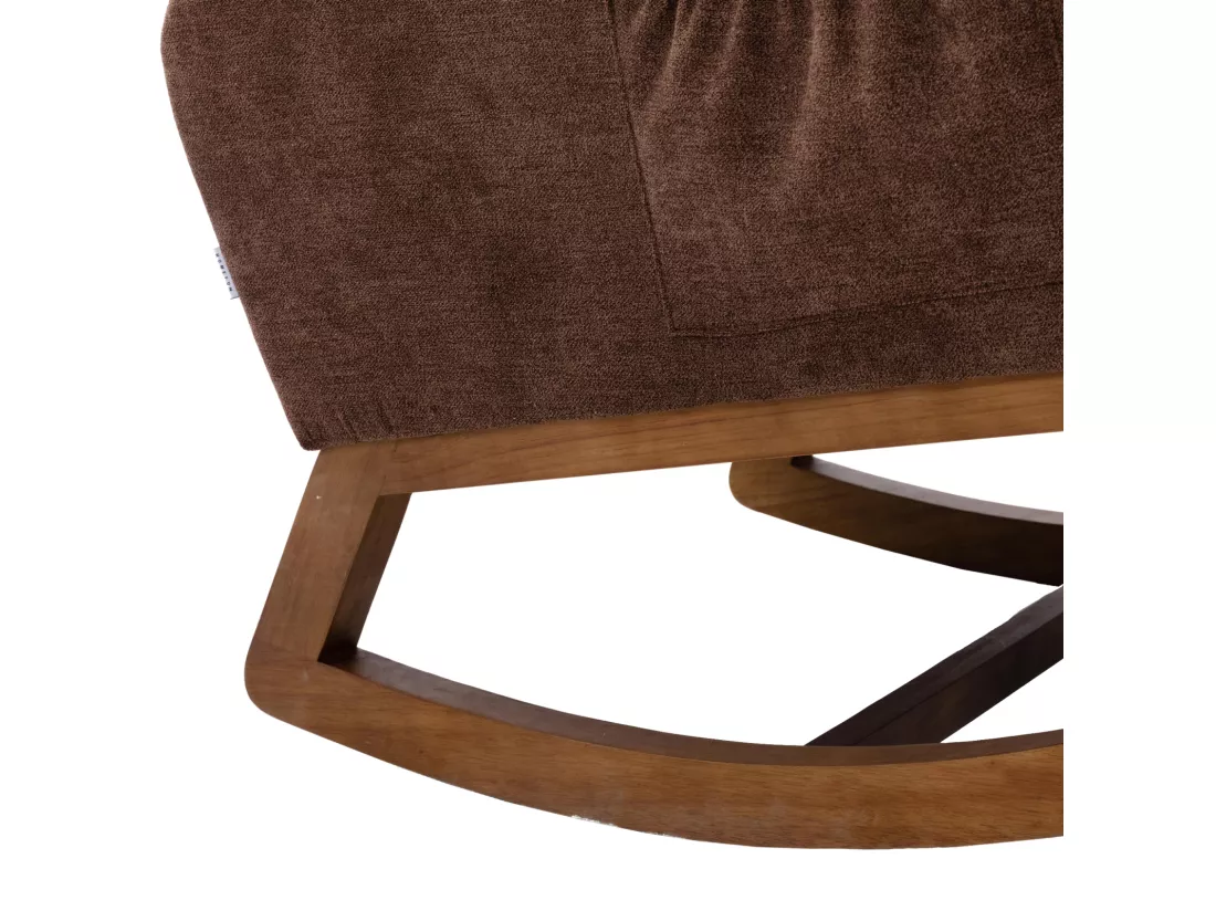 Chaise à bascule douce de style moderne du milieu du siècle, chaise à bascule pour chambre d'enfants, dossier haut rembourré, chaise à bascule coulissante d'accentuation pour le salon