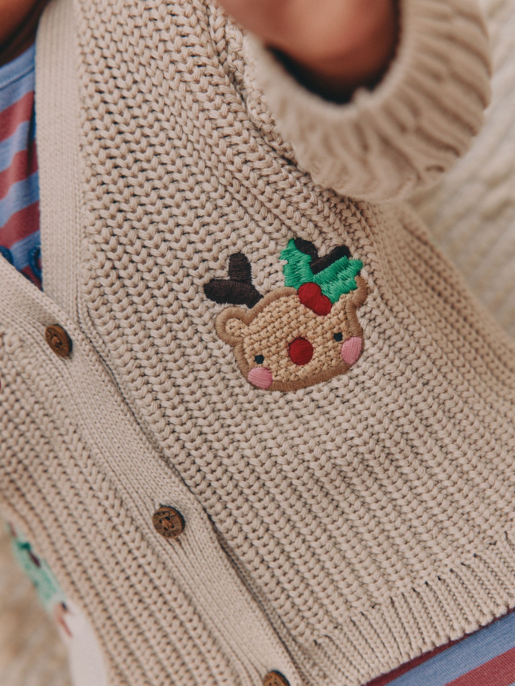 Natuurlijk Oh Wat Leuk Kerstmis - Gebreid babyvest