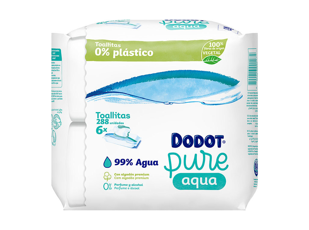 TOALHITAS BEBÉ DODOT AQUA PURE (6X48UN) 288UN