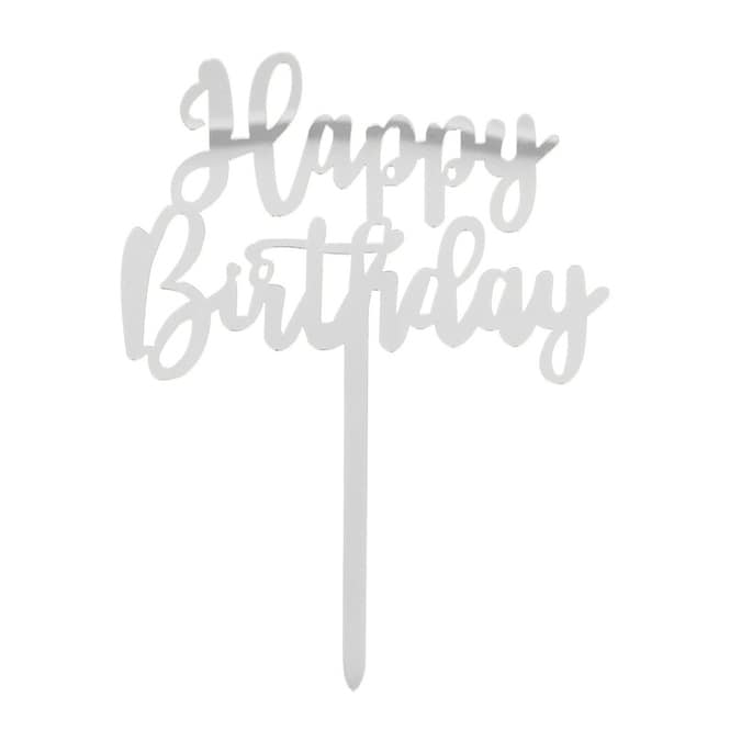 Kuchentopper - Happy Birthday - silber - ca. 15,5 x 11 cm