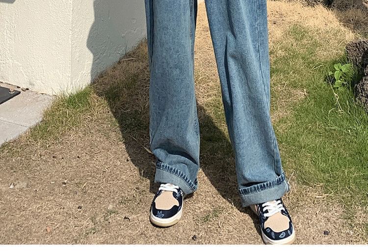 Sancus - Baggy jeans met hoge taille