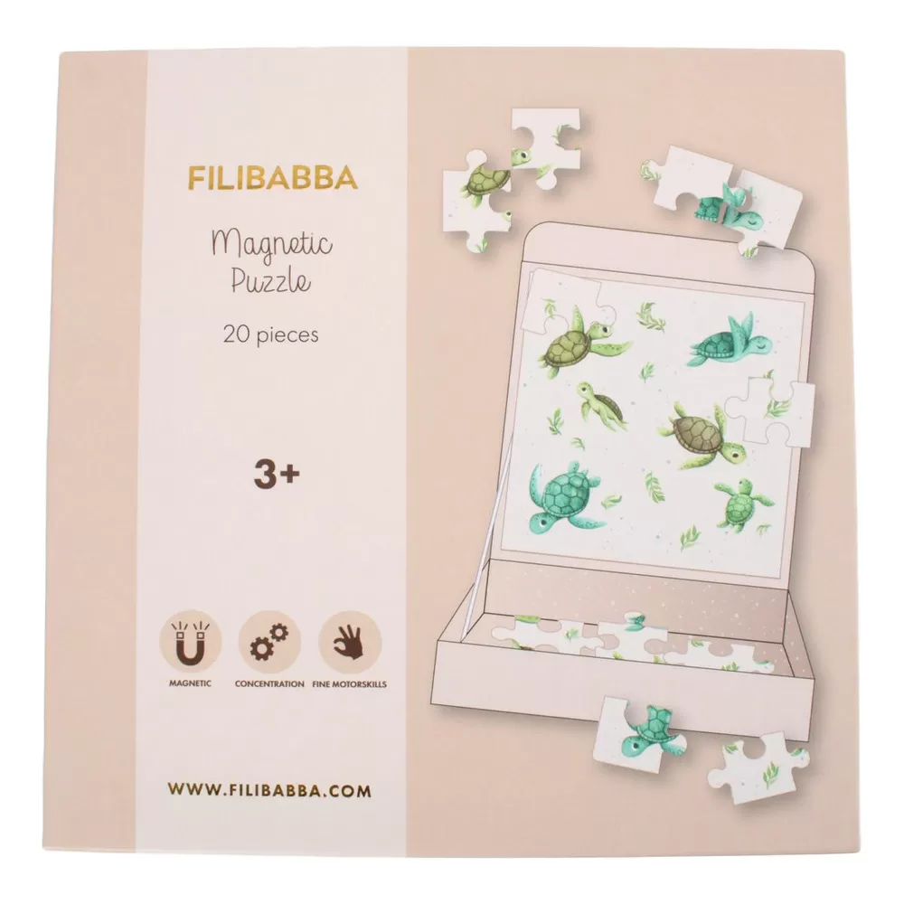 Filibabba Magnetisk spil - Puslespil med skildpadder - 1 stk.