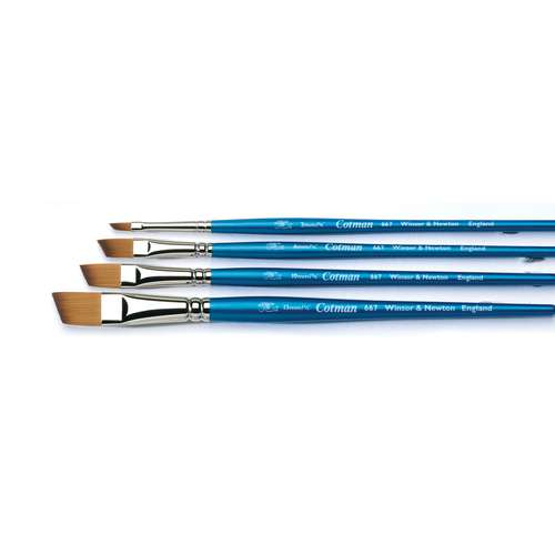 WINSOR & NEWTON Cotman™ Angle Pinsel, Serie 667, Aquarellpinsel schräg