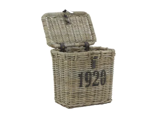 Coffre en poelet gris et cuir 1920