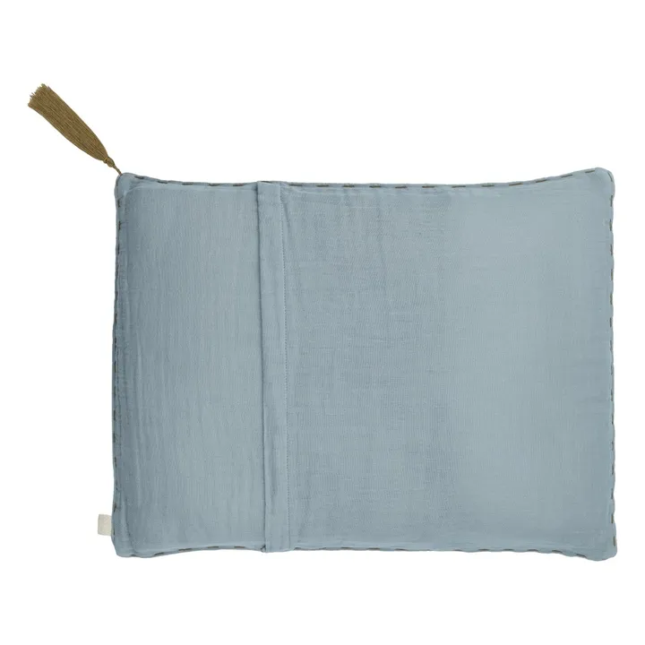 Numero 74 Coussin rectangulaire en coton bio | Sweet Blue S046