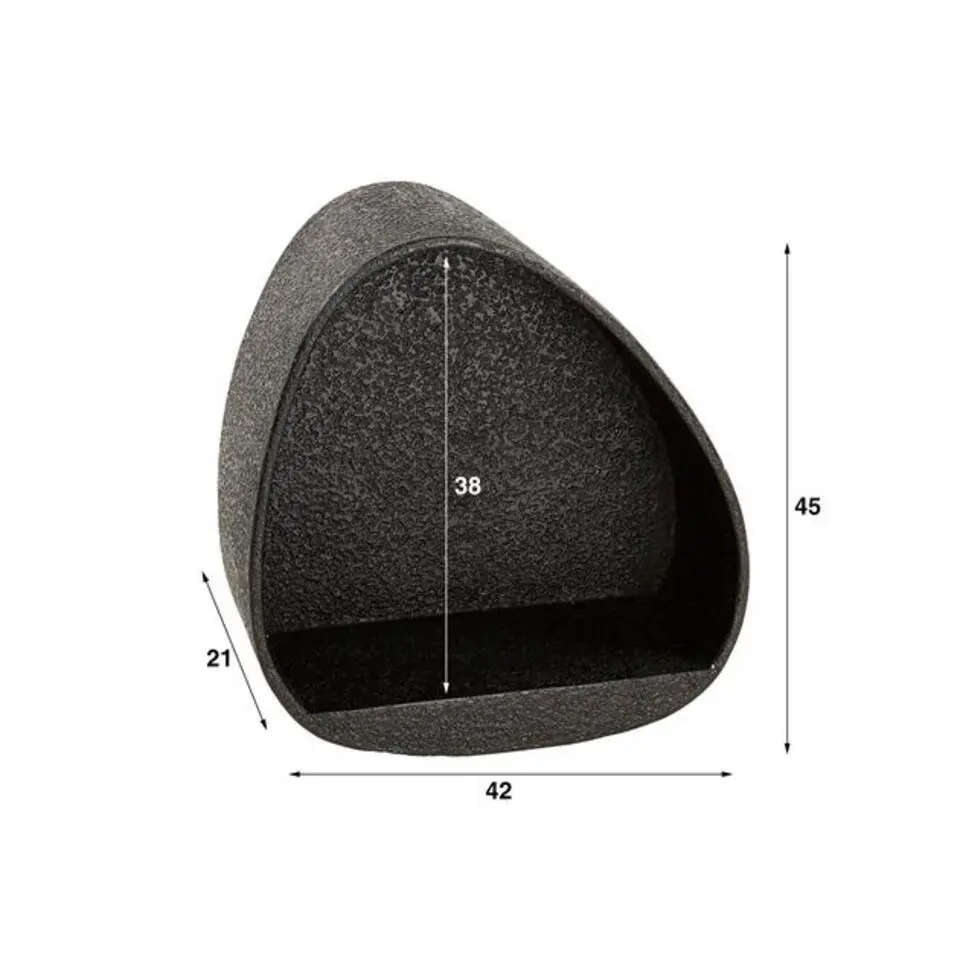 Wandschap Grijs Metaal - 42x21x45cm - Metallic Driehoek