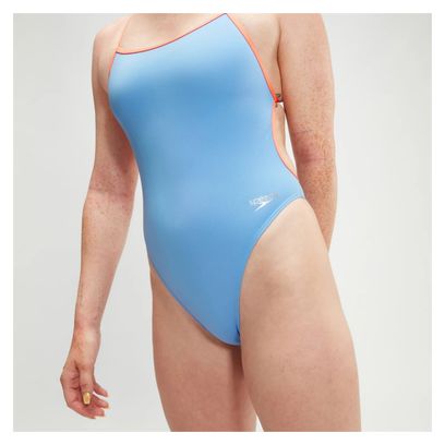Maillot de Bain Femme Speedo Solid Vback Training Bleu / Orange