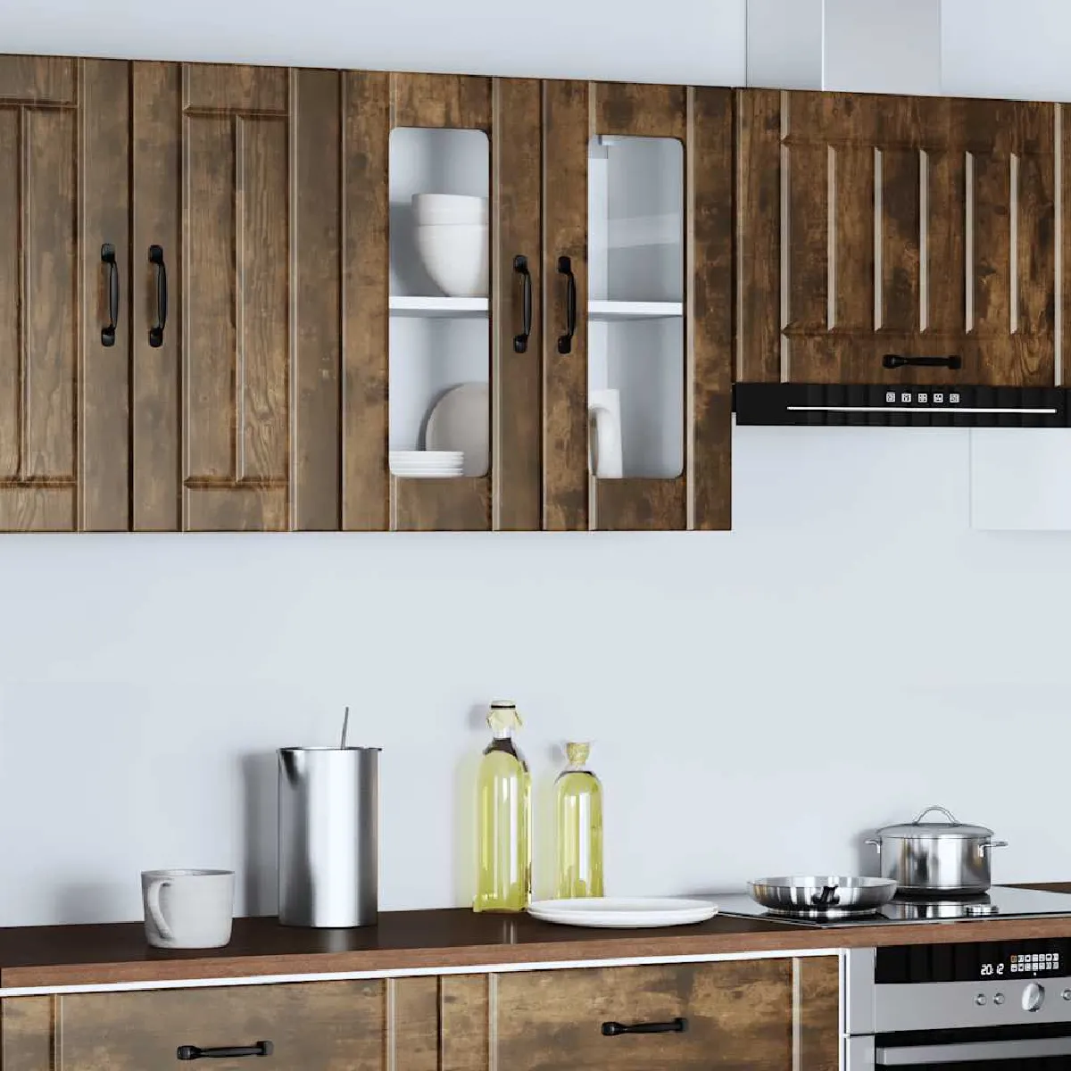 vidaXL Armoire murale de cuisine avec porte en verre Lucca