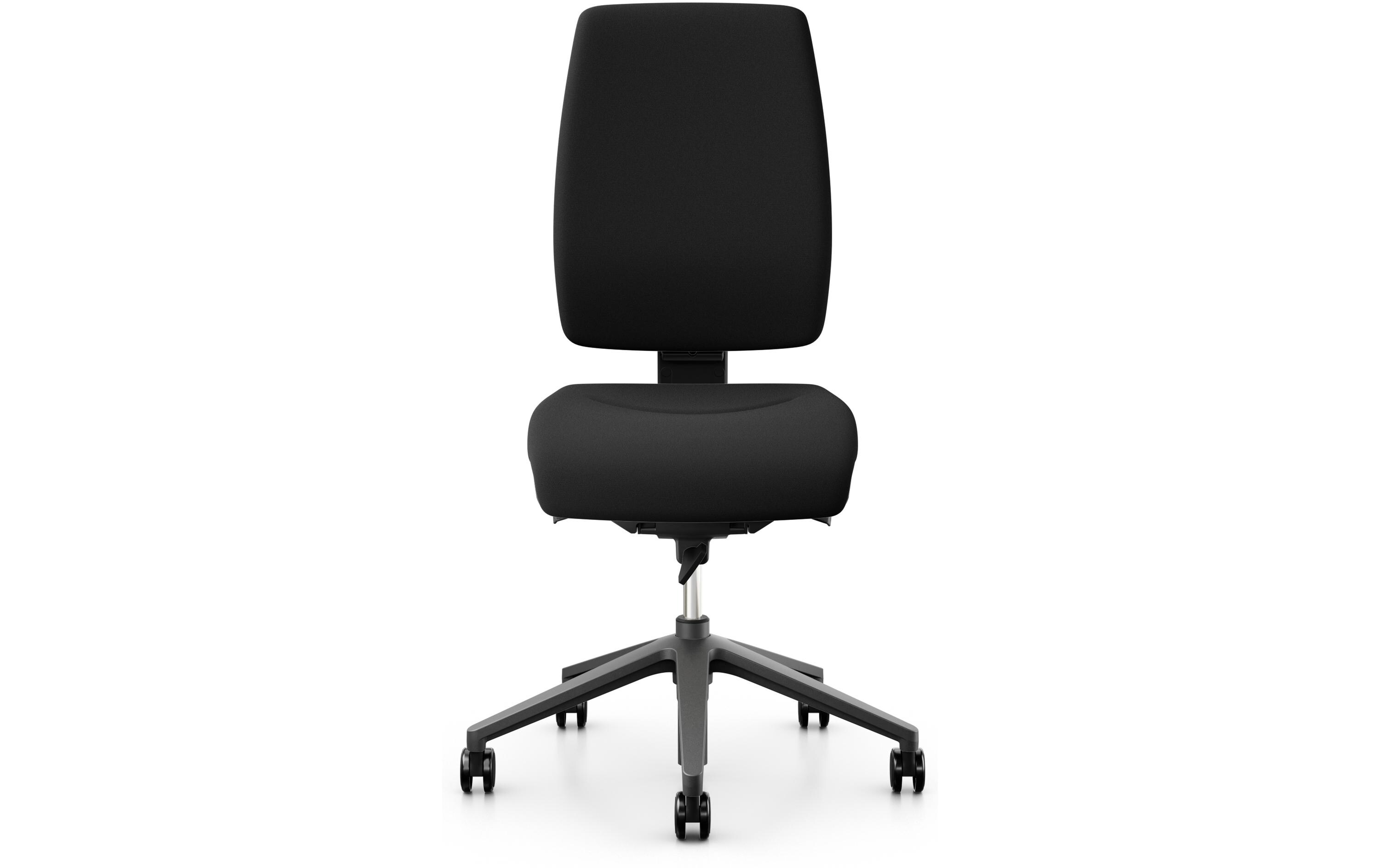 Bürostuhl 68 mit Polsterrücken, ohne Armlehnen, Schwarz<br>Klassischer Arbeitsstuhl ideal für aktives Sitzen