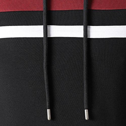 Sweat Capuche Tricolore 1432 Bordeaux Noir