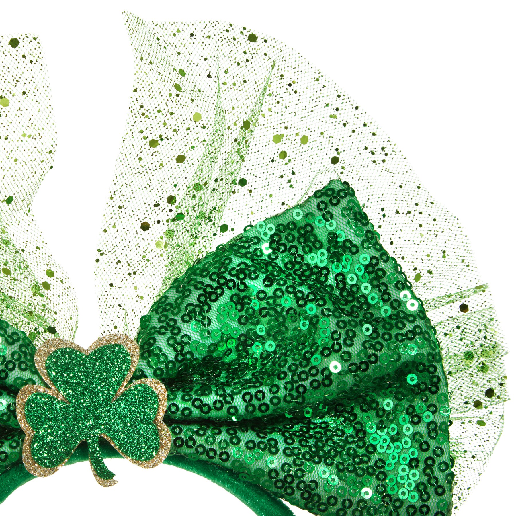 tectake® St. Patrick’s Day Kopfschmuck Schleife mit Pailletten