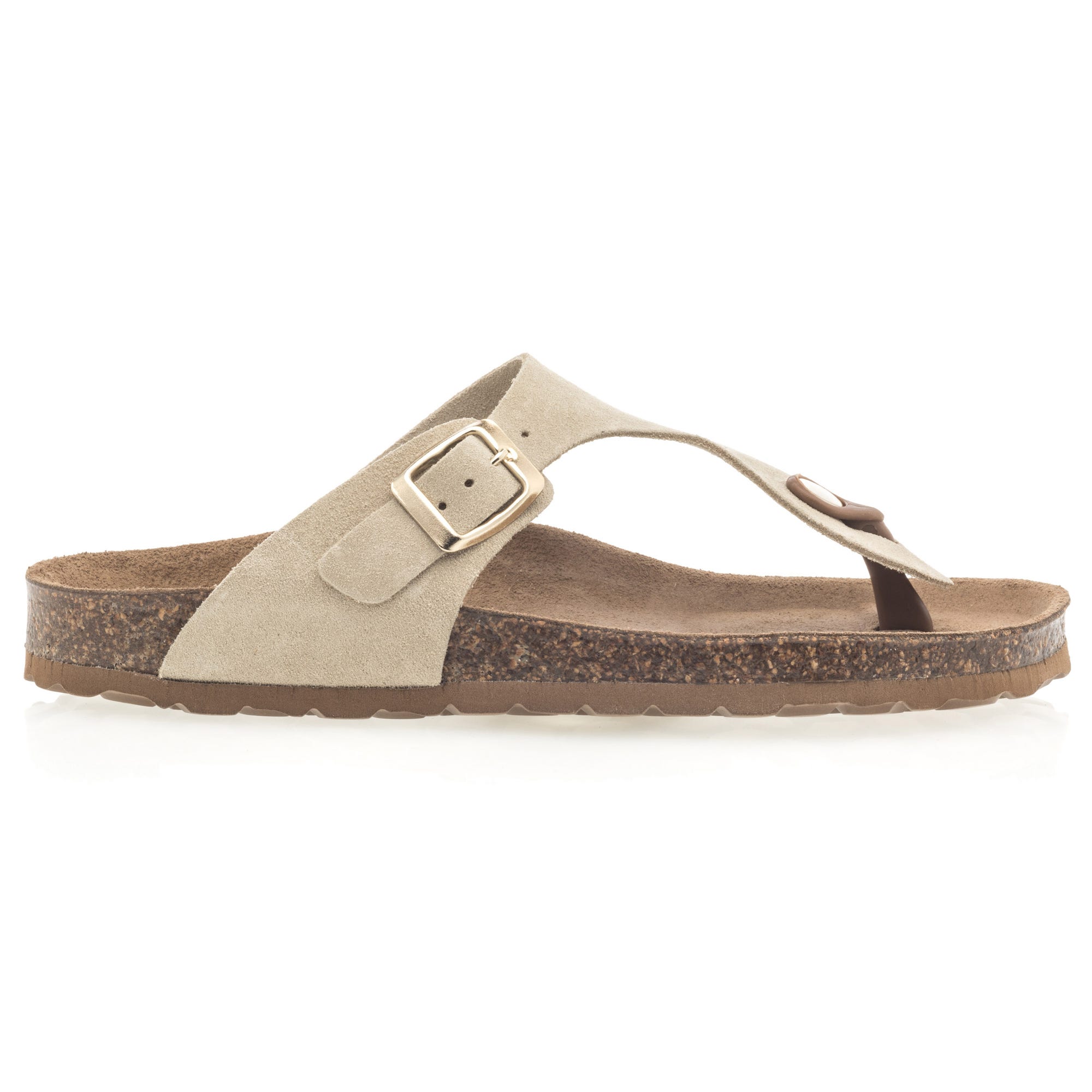 Mules semelle liège Femme en cuir beige