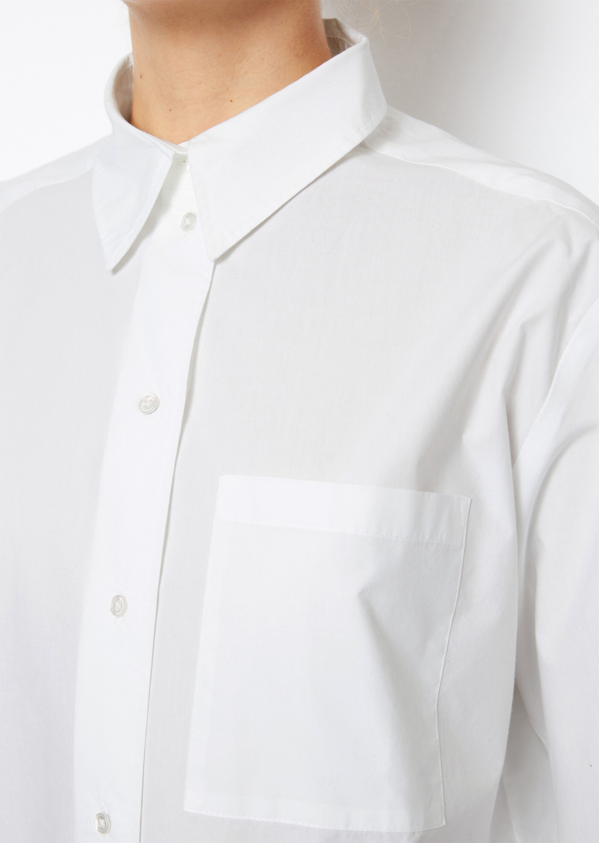 Hemdbluse oversize aus Paper-Touch-Baumwolle
