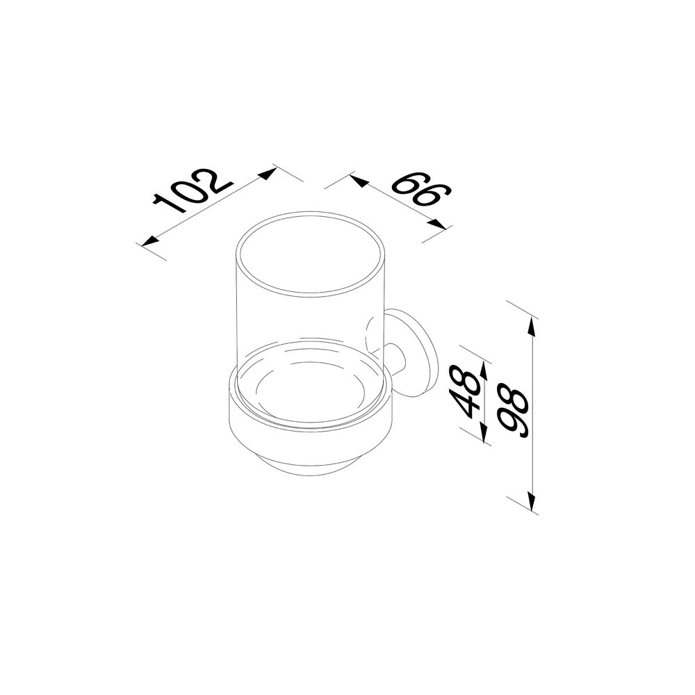 Geesa Nemox glashouder met glas zwart metaal geborsteld