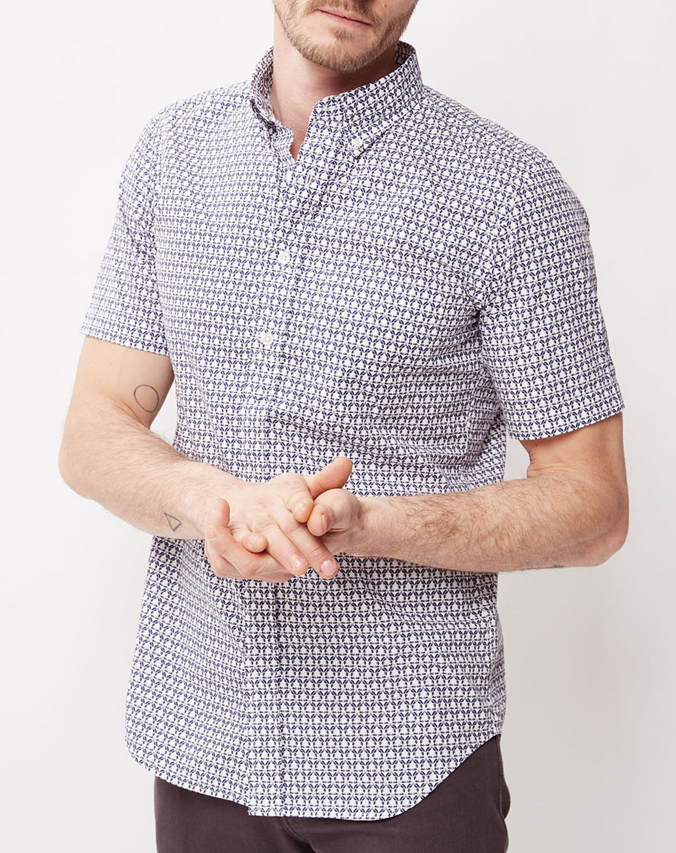 Hartford Chemise slim fit Sander Mc avec imprimé bleu/blanc/rouge