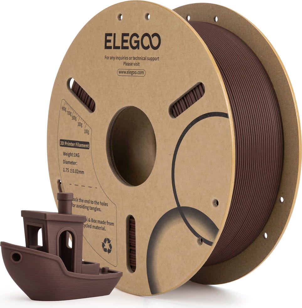 Elegoo  PLA Rosewood, 1,75 mm / 1000 g    PLA-Filament in natürlicher Holzoptik von Rosewood