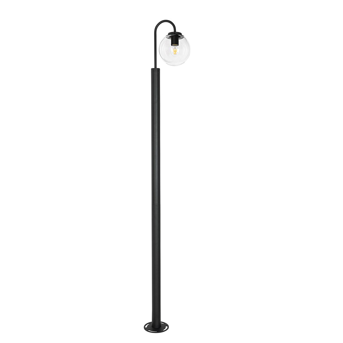 Moderne lantaarn zwart met helder glas 200 cm IP44 - Sfera